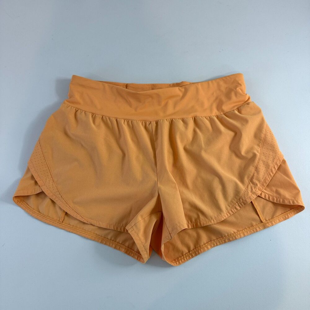 Calia Women's Orange Running Athletic Shorts Built In Brief Liner Size M Medium